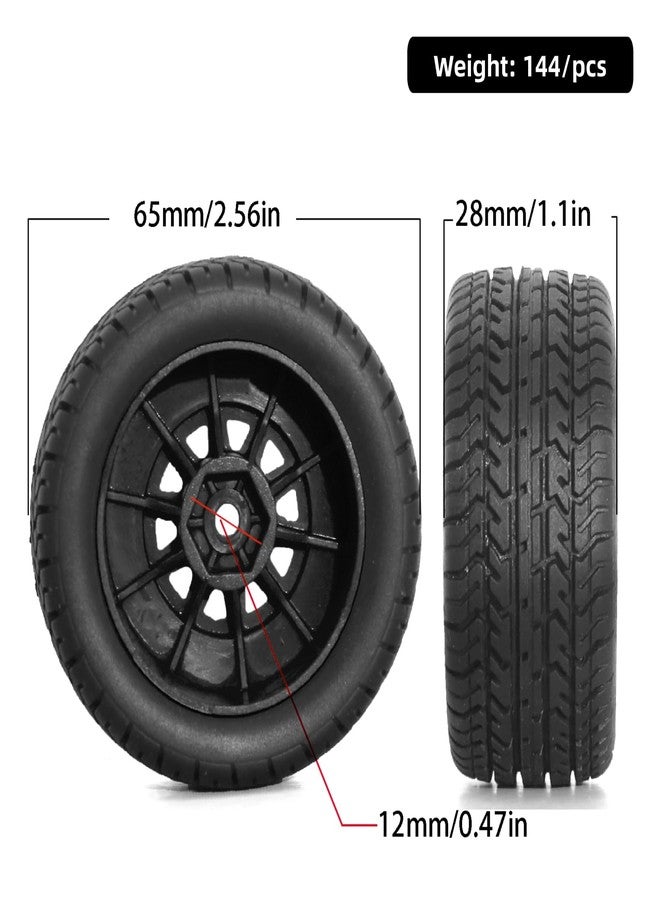 Gueiddi RC Car Tires Wheel, Rubber Tires and Plastic Wheel for 1/18 ARRMA Typhon GROM (1/14 Black) - Image 3